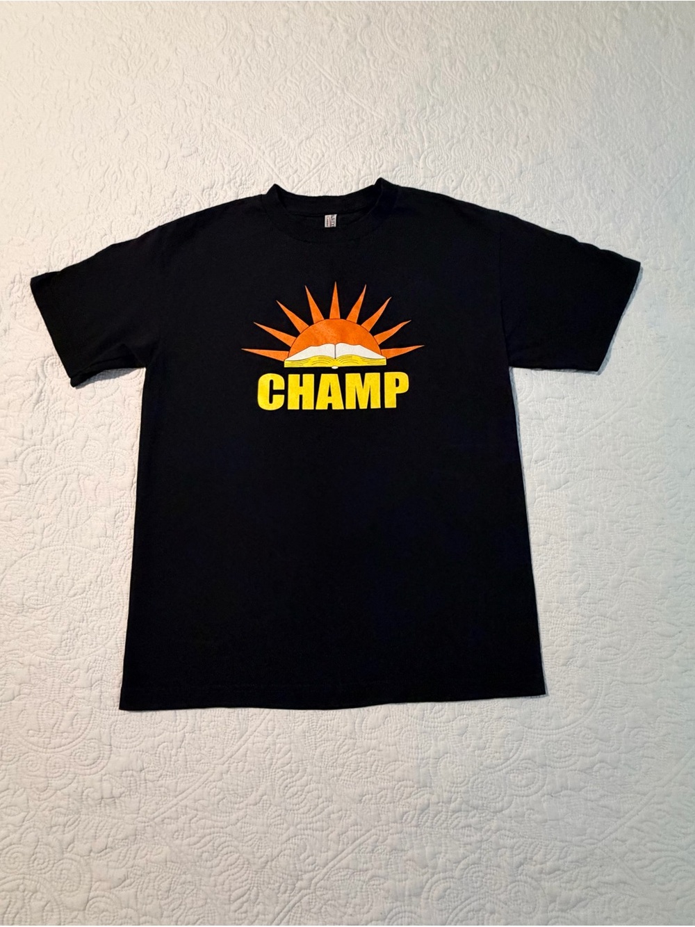 Alstyle | Kids Medium | CHAMP Graphic Tee | Black Short Sleeve Shirt